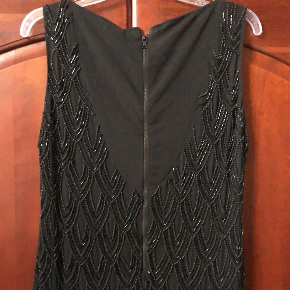 Alice + Olivia Augustine Dress. Size 8. Silk Black Beaded. - Picture 6 of 14